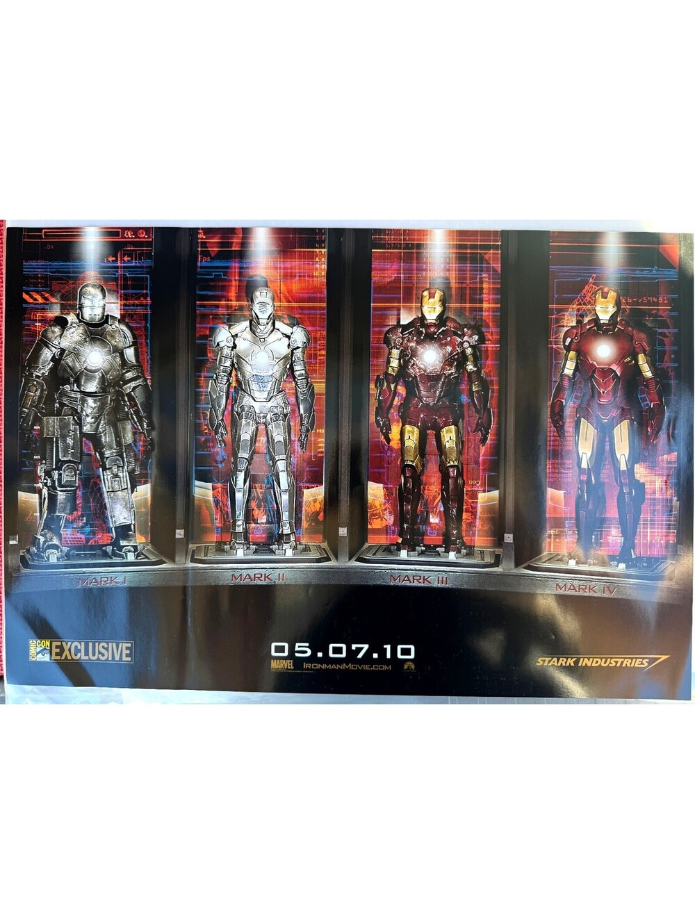 Iron Man 2 SDCC 2009 Comic Con  13" X 20" Promo Movie Poster Stark Industries